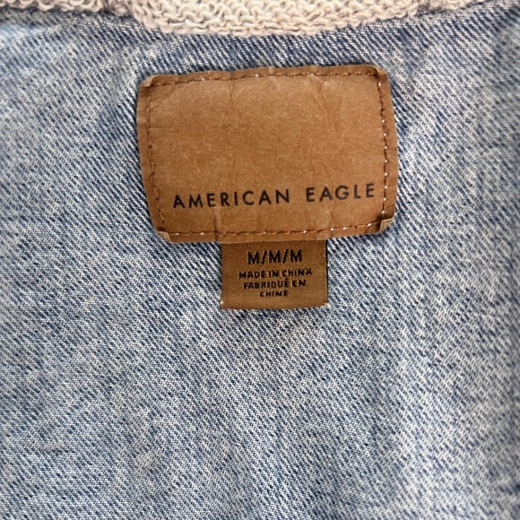 American Eagle Zipped up Distress Hoodie Denim Jackets Size: Medium - Picture 5 of 10